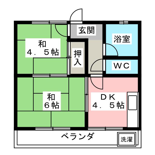 熊野庄ハイツの間取り