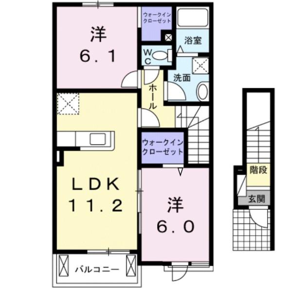 鳥取県米子市観音寺新町４（アパート）の賃貸物件の間取り