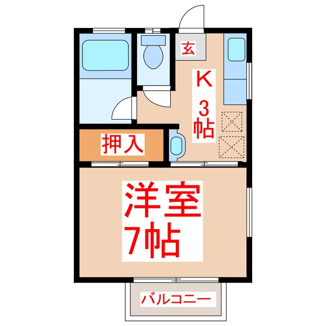 コーポ山口　Ｂ棟の間取り