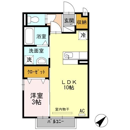 滑川市中川原のアパートの間取り