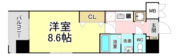 北九州市小倉北区浅野のマンションの間取り