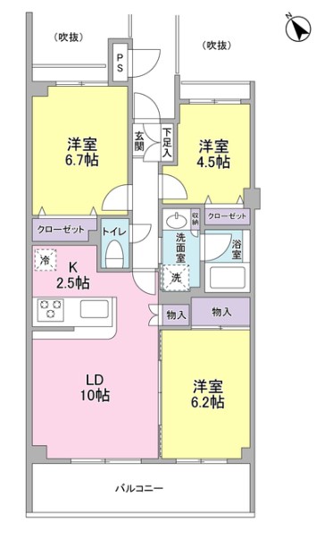 根岸旭台フーガの間取り