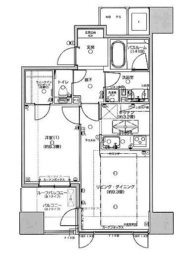 ライオンズタワー岡山表町の間取り