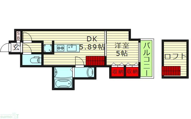 守口市京阪本通のマンションの間取り