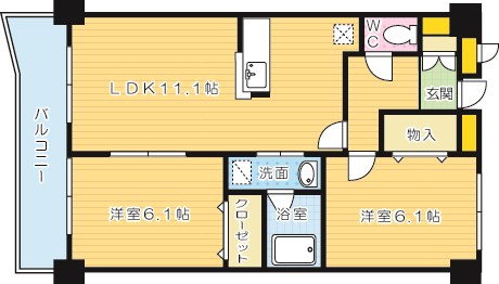 ニューシティアパートメンツ南小倉Iの間取り