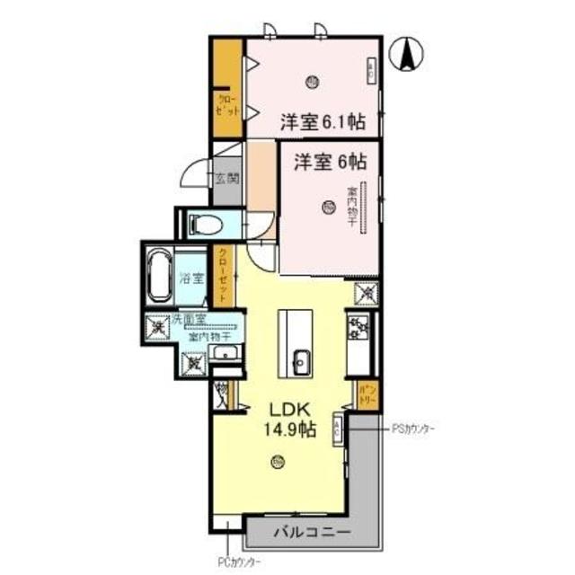 和歌山市北田辺丁のアパートの間取り