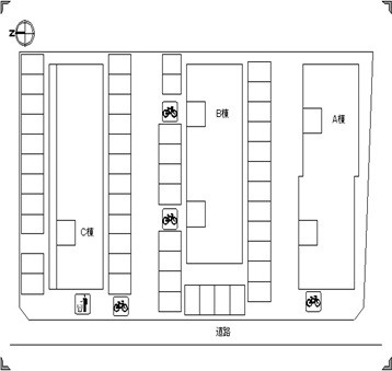 【ビレッジ北久保A棟の駐車場】