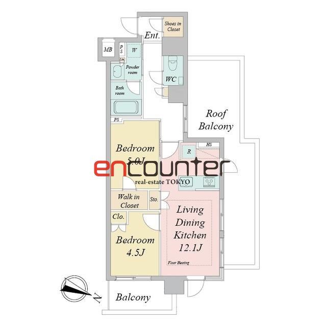 【新宿区西早稲田のマンションの間取り】