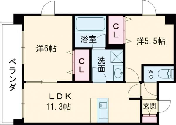 堺市堺区車之町東のマンションの間取り