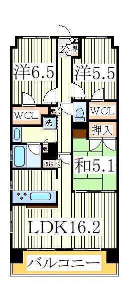 クレストフォルム柏サウスウイングの間取り