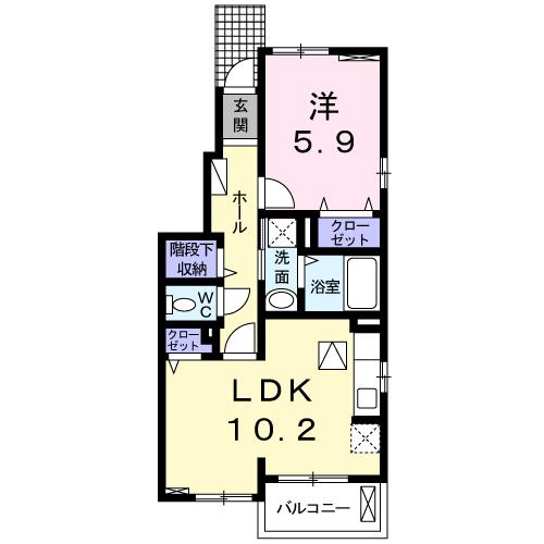 日置市東市来町長里のアパートの間取り