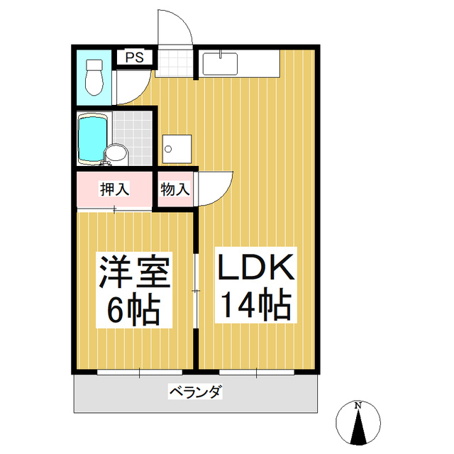 長野市若穂綿内のアパートの間取り