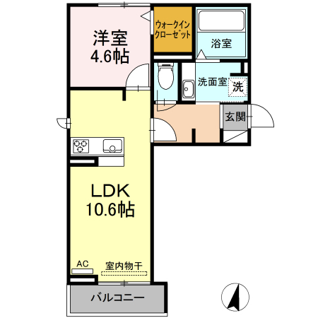 東海市加木屋町のアパートの間取り