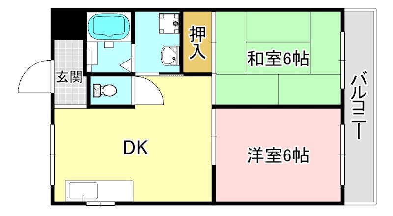 野洲市冨波乙のマンションの間取り