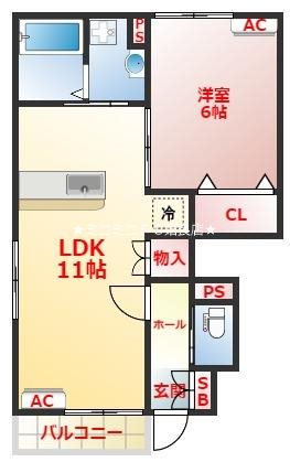 姶良市平松のアパートの間取り