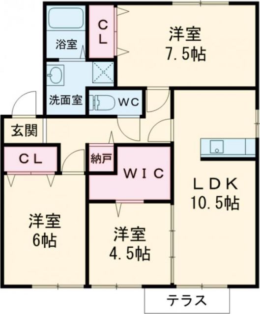 福岡市中央区地行のアパートの間取り