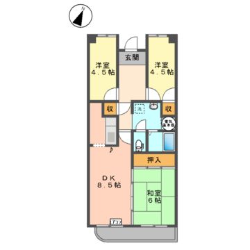 盛岡市愛宕町のマンションの間取り