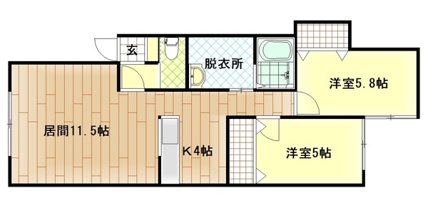 旭川市春光四条のアパートの間取り