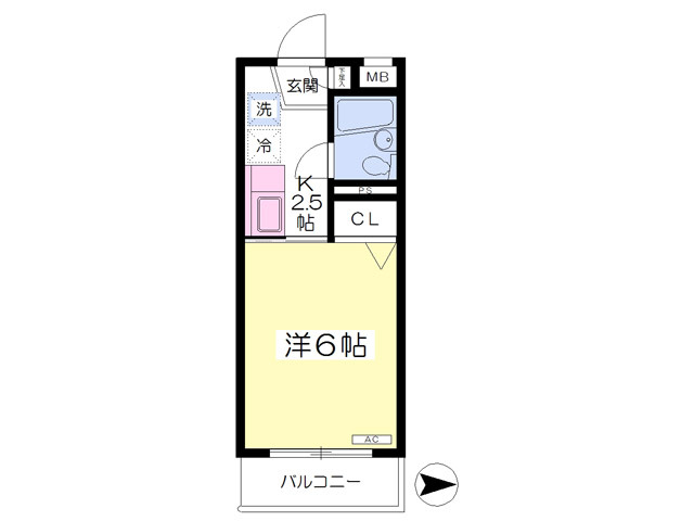 仙台市若林区六十人町のマンションの間取り