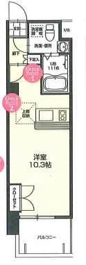 福岡市東区東浜のマンションの間取り