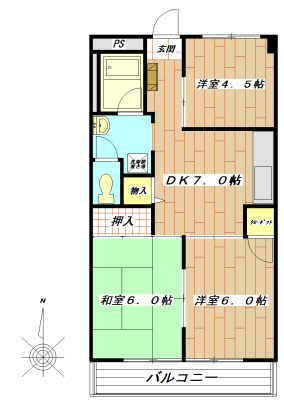 中野区上鷺宮のマンションの間取り