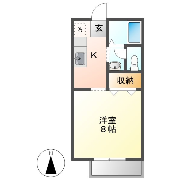 倉敷市連島町西之浦のアパートの間取り