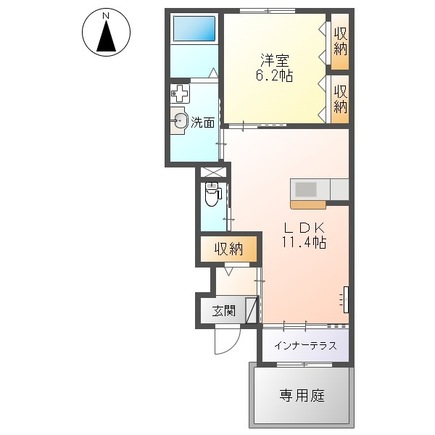 【徳島市北田宮のアパートの間取り】