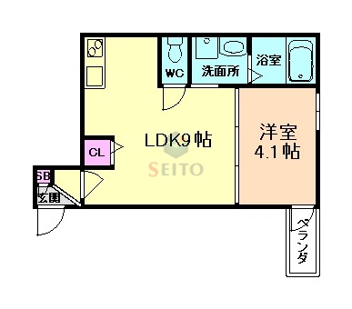 大阪市淀川区田川のアパートの間取り