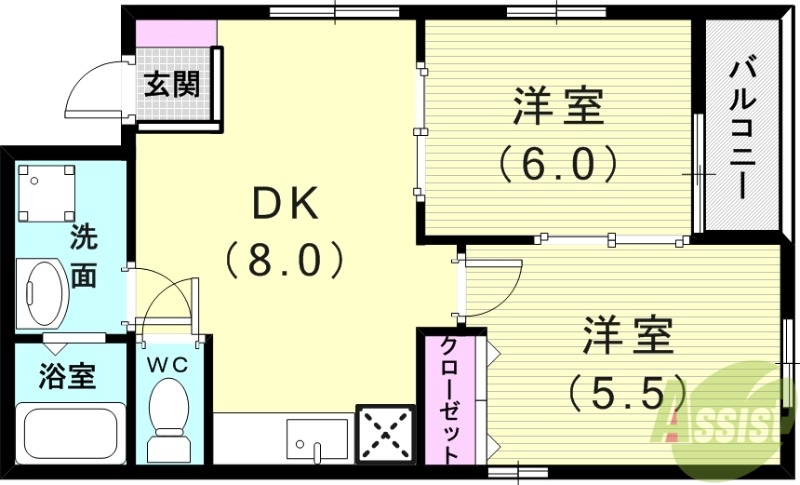 ベルトゥリー板宿EASTの間取り