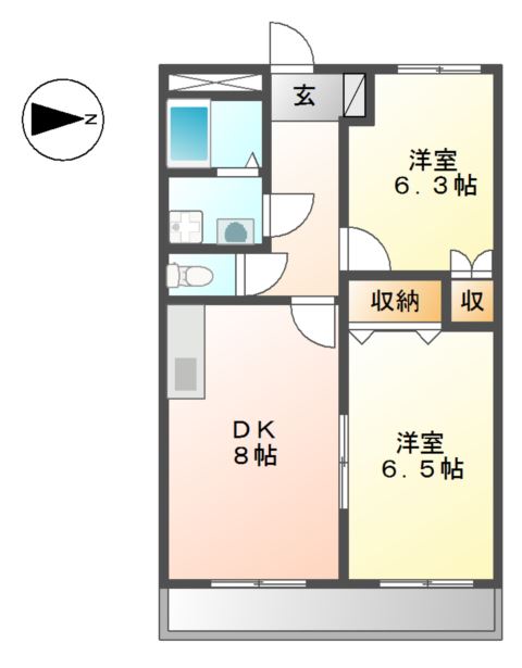 姫路市書写のアパートの間取り