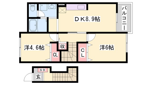 サンフェスタＢの間取り