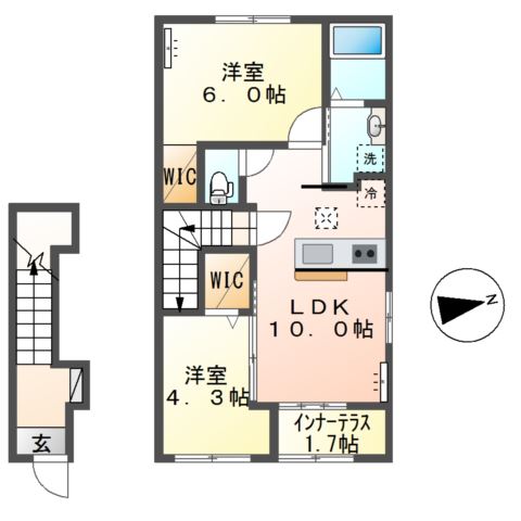 (仮）茱萸沢新築アパートの間取り