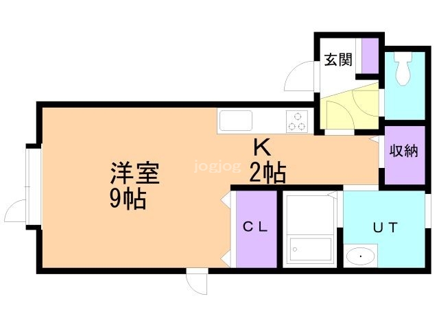 北見市公園町のアパートの間取り