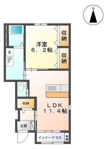 シャイン ヴィレッジ 大木戸 Ａの間取り