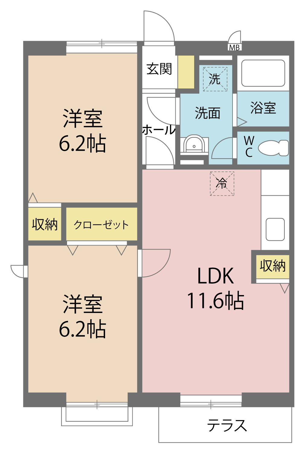 グレイスコーポせいわＢの間取り