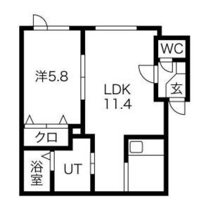 札幌市東区東苗穂三条のアパートの間取り