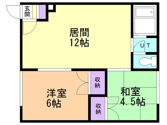 苫小牧市日吉町のアパートの間取り