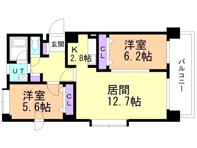 札幌市白石区東札幌一条のマンションの間取り