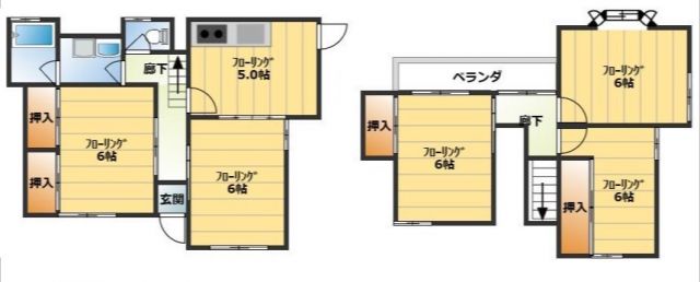 【岩出市西国分戸建て２の間取り】