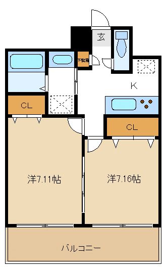 世田谷区駒沢のマンションの間取り