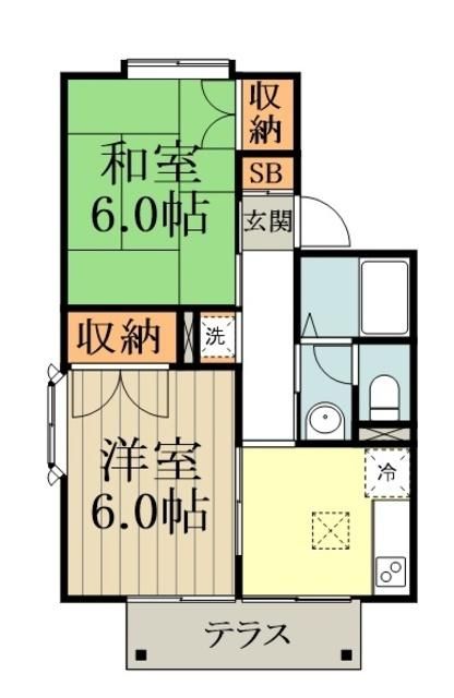 小平市学園東町のアパートの間取り