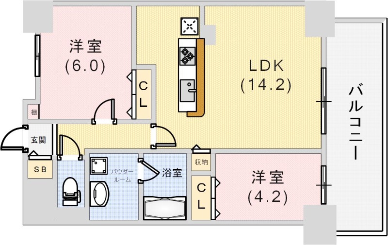 ラフィエスタ新神戸の間取り写真
