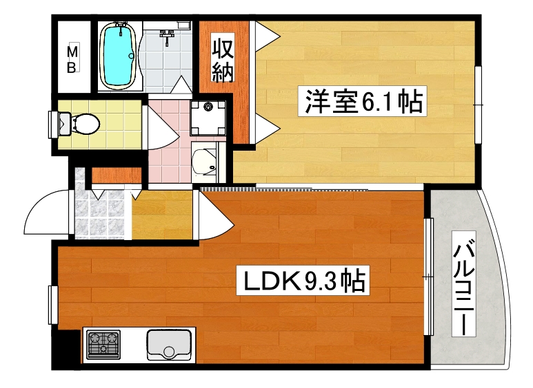 大阪市住之江区粉浜のマンションの間取り