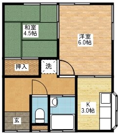 長崎市芒塚町のアパートの間取り