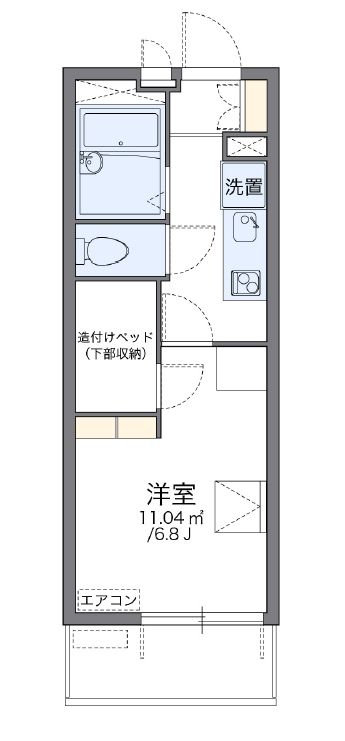 松戸市松飛台のアパートの間取り