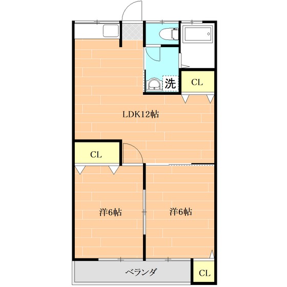 熊本市南区平田のアパートの間取り