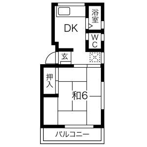 静岡市葵区上足洗のアパートの間取り