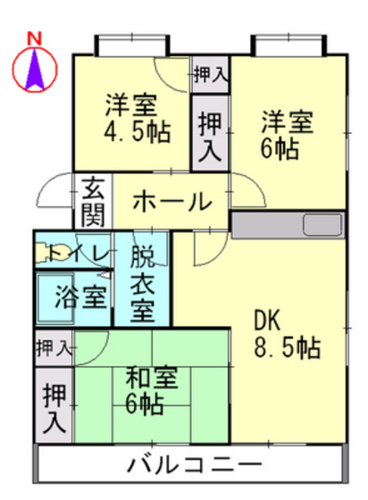 広島市南区旭のマンションの間取り