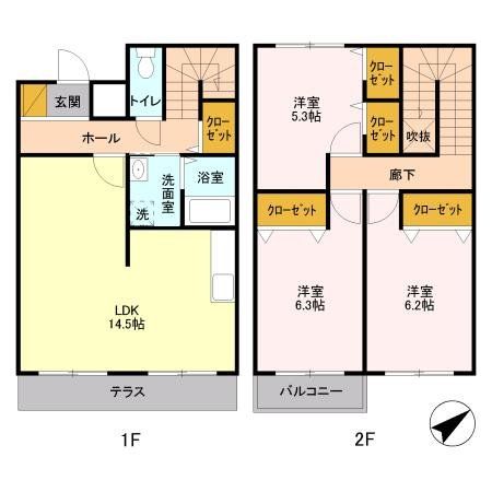 埼玉県さいたま市緑区大字三室（一戸建）の賃貸物件の間取り