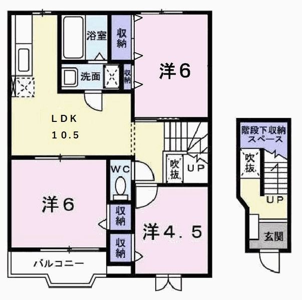 【加東市北野のアパートの間取り】